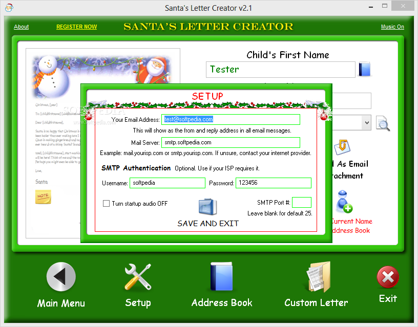 Santa Letters Software Program