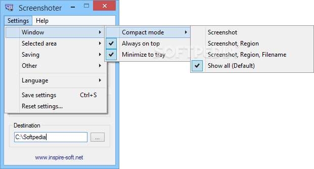 Screenshoter screenshot 3 - This is the way Screenshoter will allow you to configure the filename of the captured screenshot