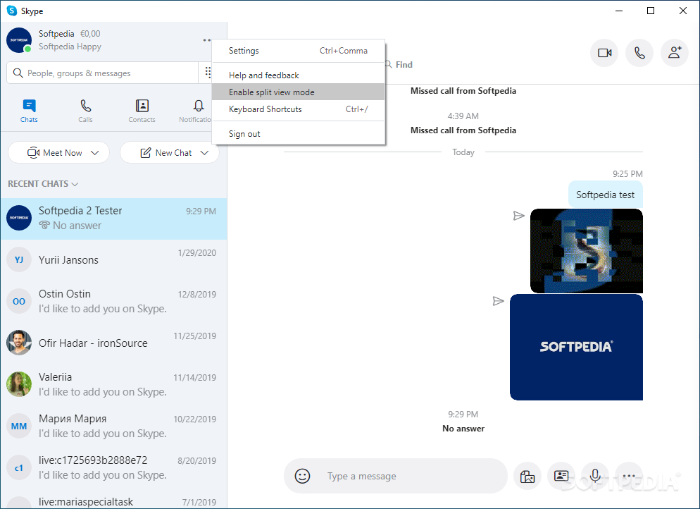 Skype For Mac Version 7+ Menu Screen
