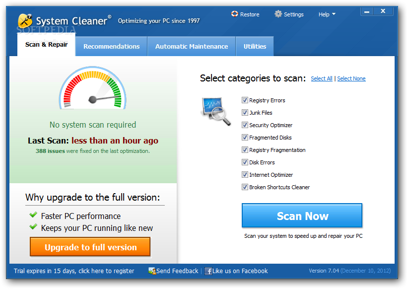 System Cleaner 7.3.0.271 لتنظيف الجهاز من الملفات والكوكيز 2013 في اخر اصدار System-Cleaner_1