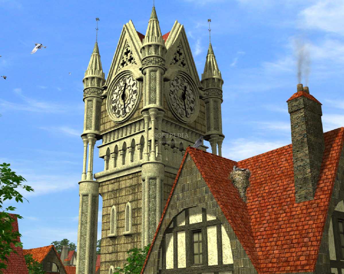 "The Tower Clock Animated Wallpaper displaying a tower's clock thta is about to announce the citizens that is noontime"