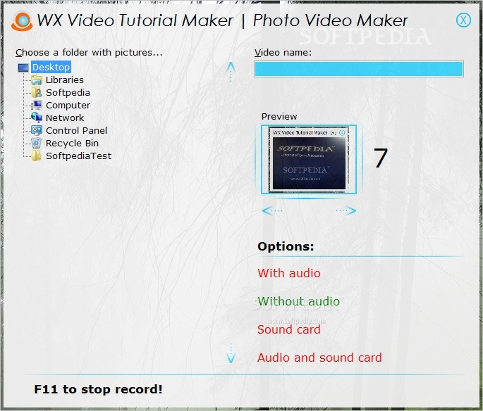 WX Video Tutorial Maker screenshot 2 - The Photo Video Maker window enables you to preview the grabbed screenshots