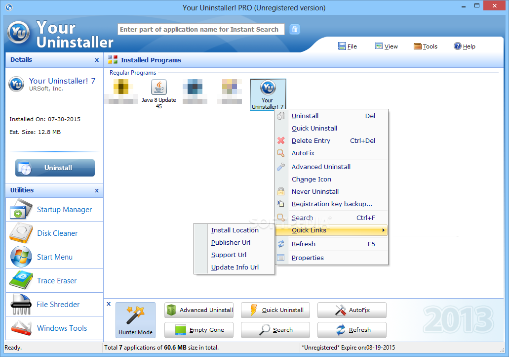 افتراضي URSoft Your Uninstaller Pro v7.4.2012.5 :: لحذف البرامج من جذورها  Your-Uninstaller_1